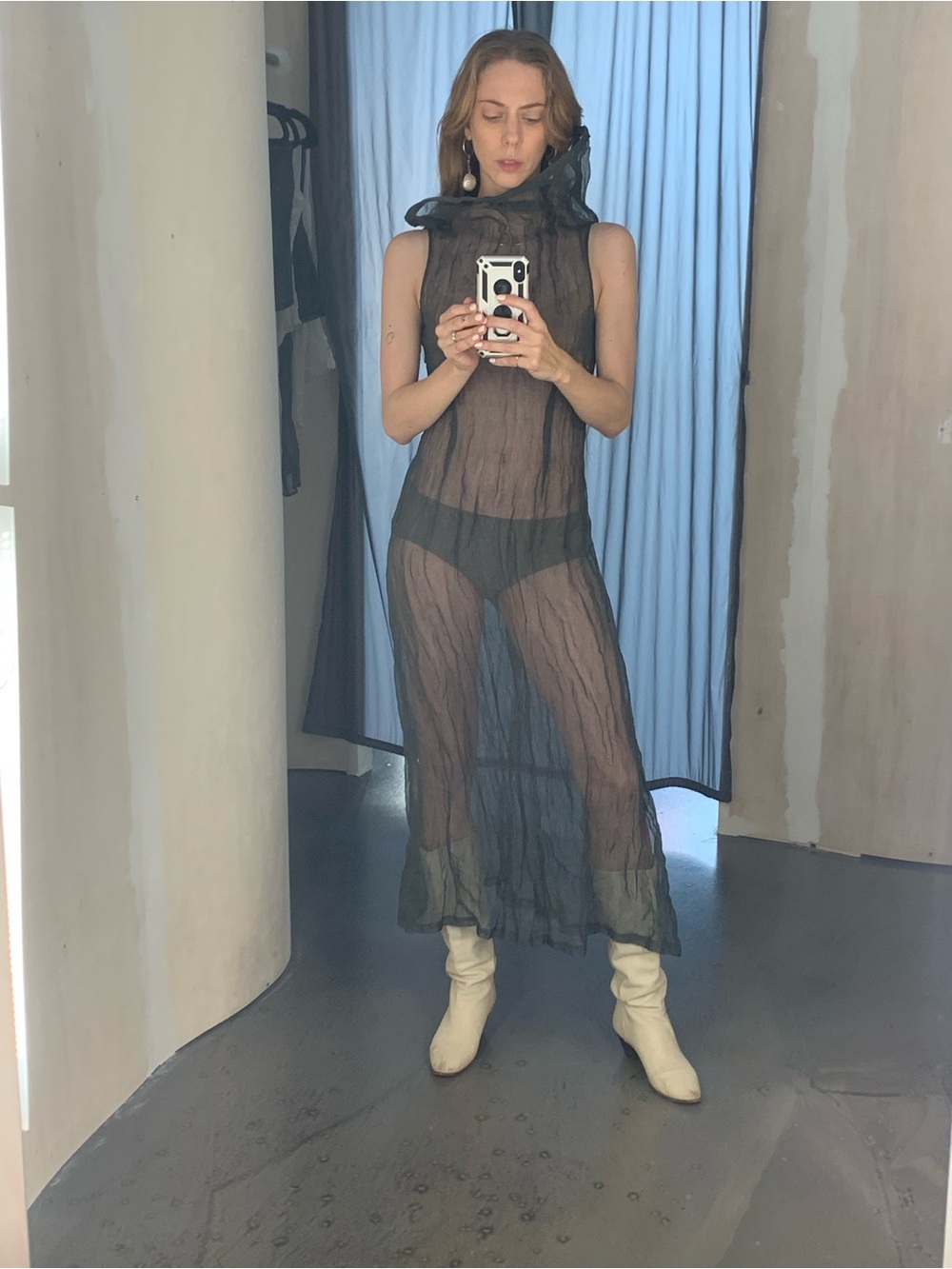 Paloma Wool SS25 sheer funnel neck dress - Picture 3 of 4